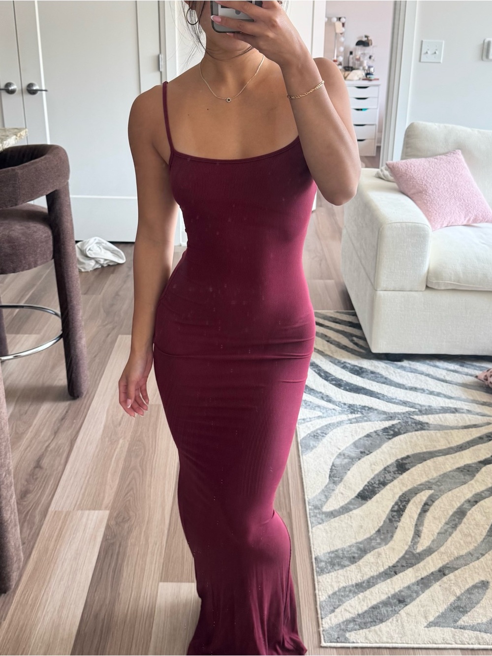 Amazon Burgundy Bodycon Maxi Dress